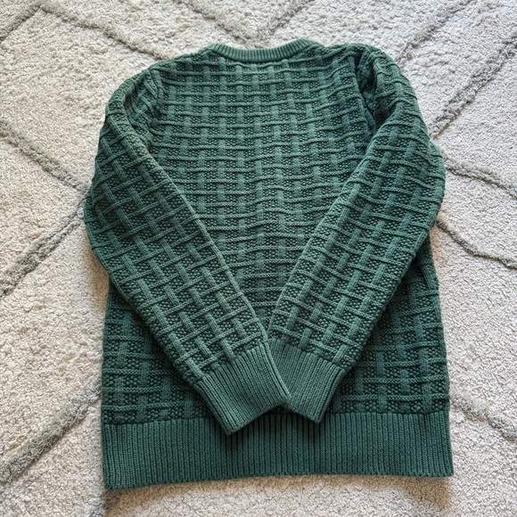 J Crew forest green check knit sweater cotton crewneck size small - Picture 11 of 11